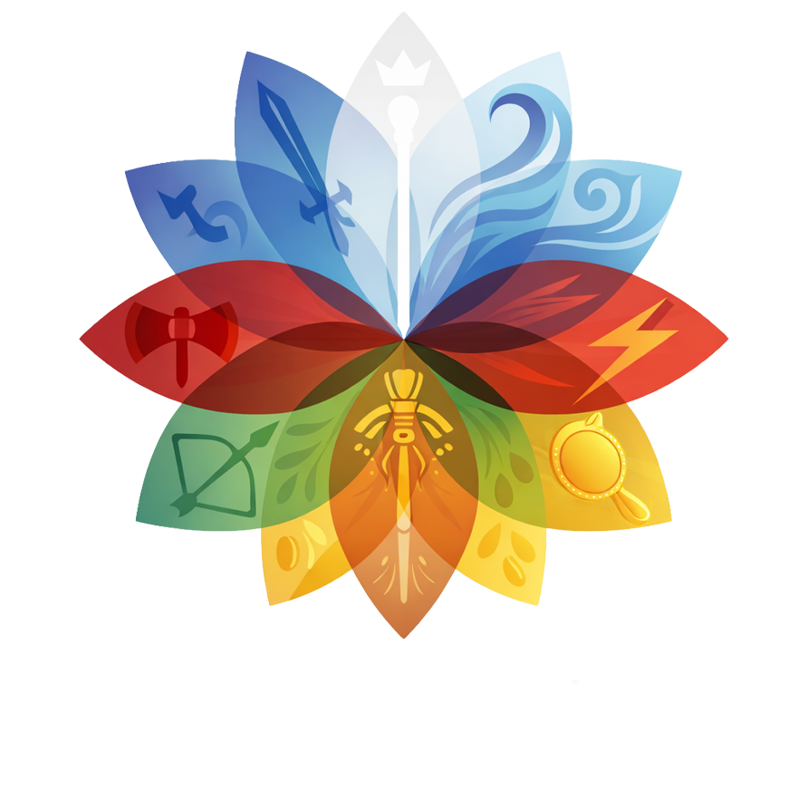 Casa de Umbanda Online - Logo com flor de lotus multicolorida representando os Orixas